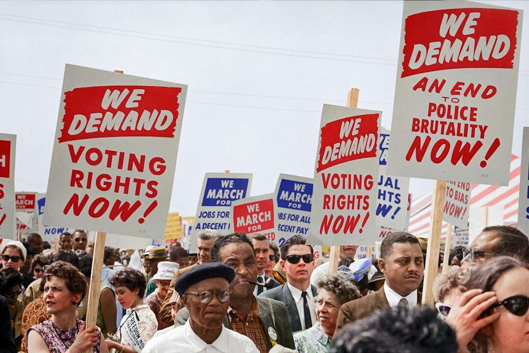 protest with signs