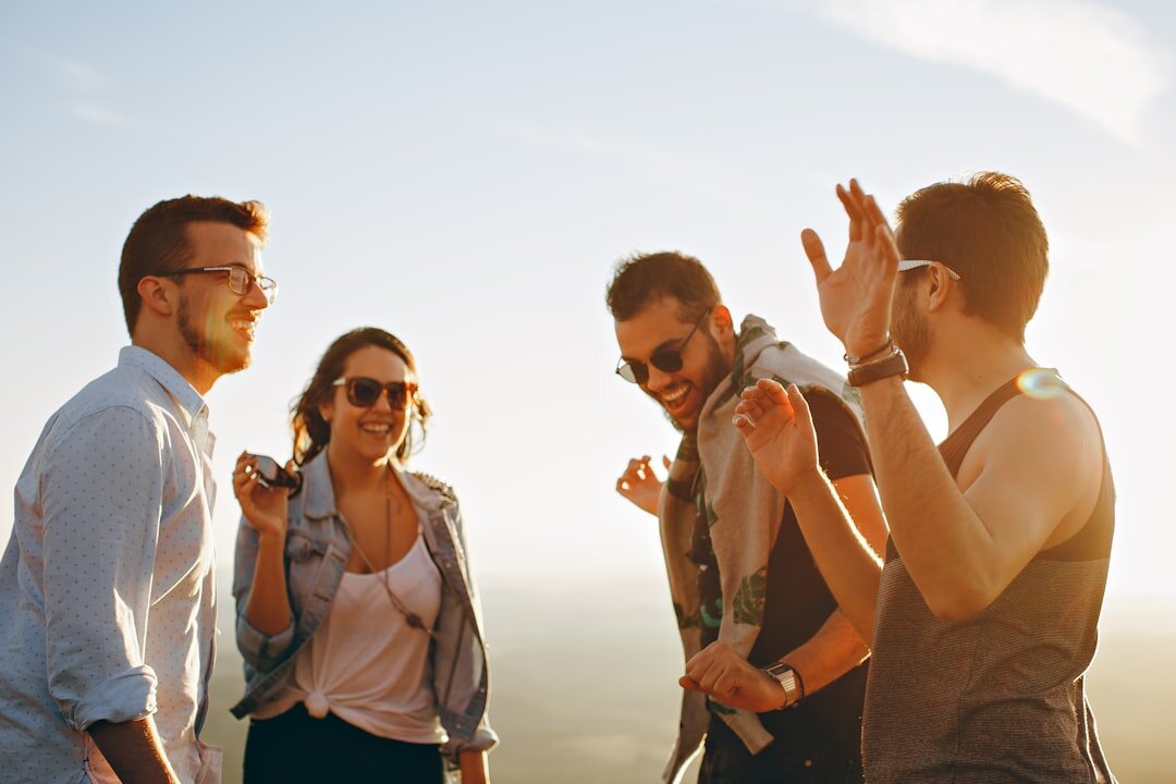 group of friends discussing trends
